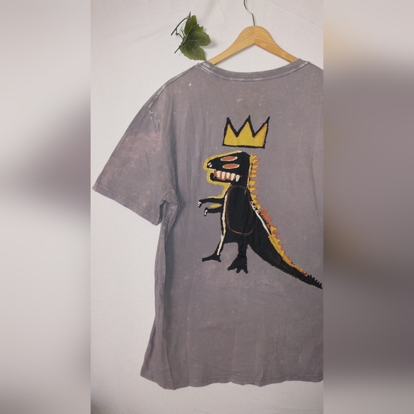 Jean Michael Basquiat Andy Warhol Gray Purple T-Shirt Large - Picture 8 of 10